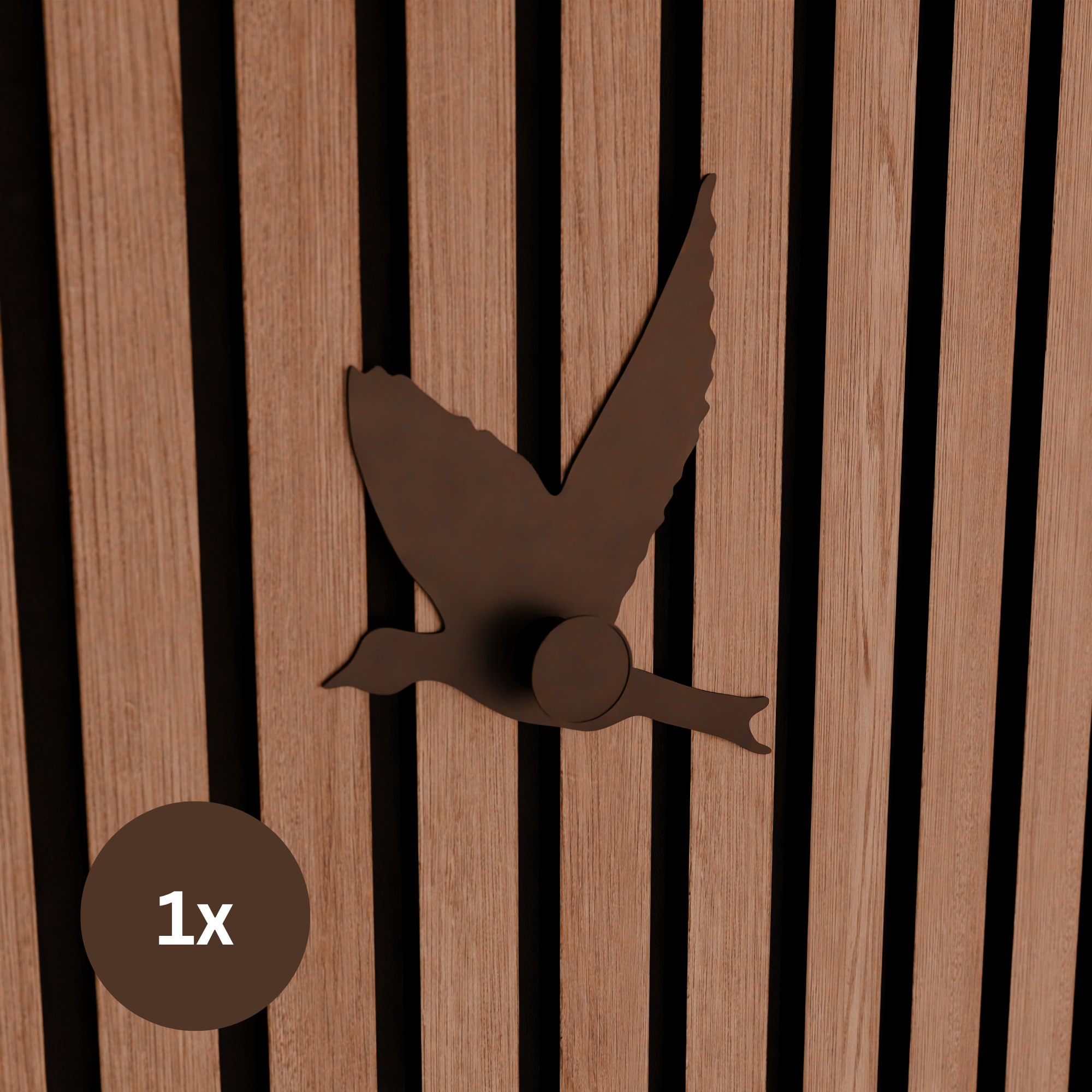 Patère en forme d’oiseau - Installation : clip mural