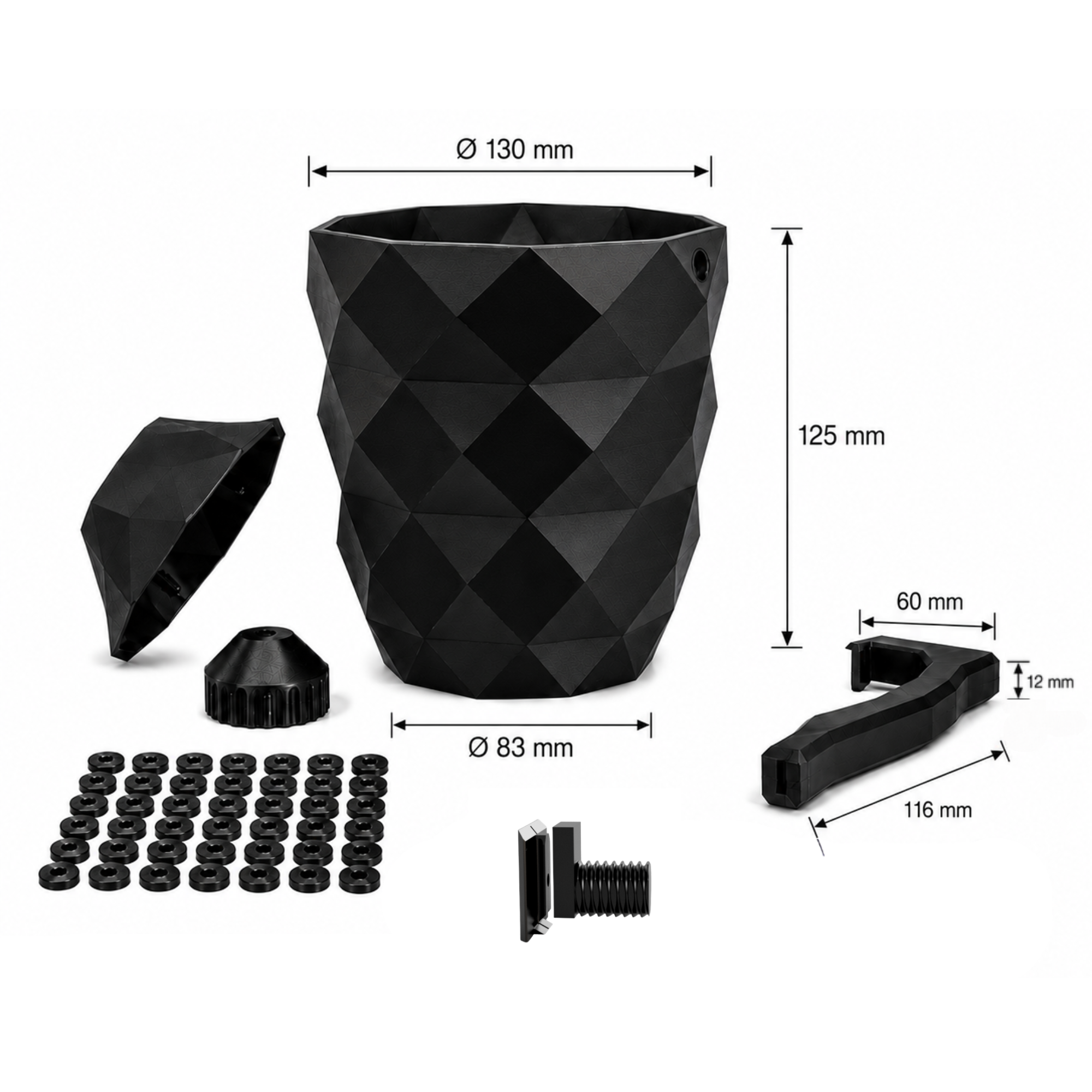 Vase suspendu pour plante – Installation : clip mural