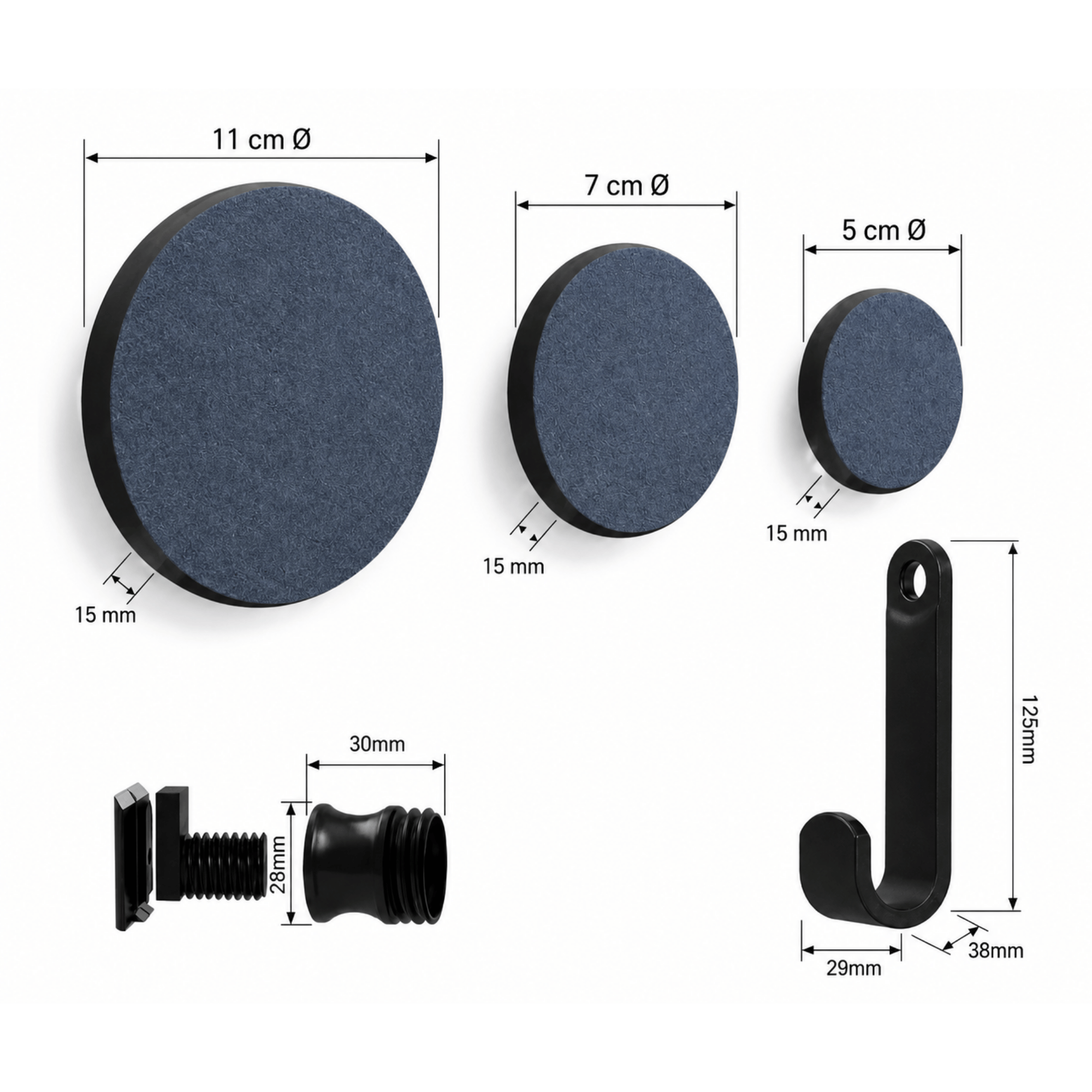 Ronde hanger/haak - Installatie: Muurclip