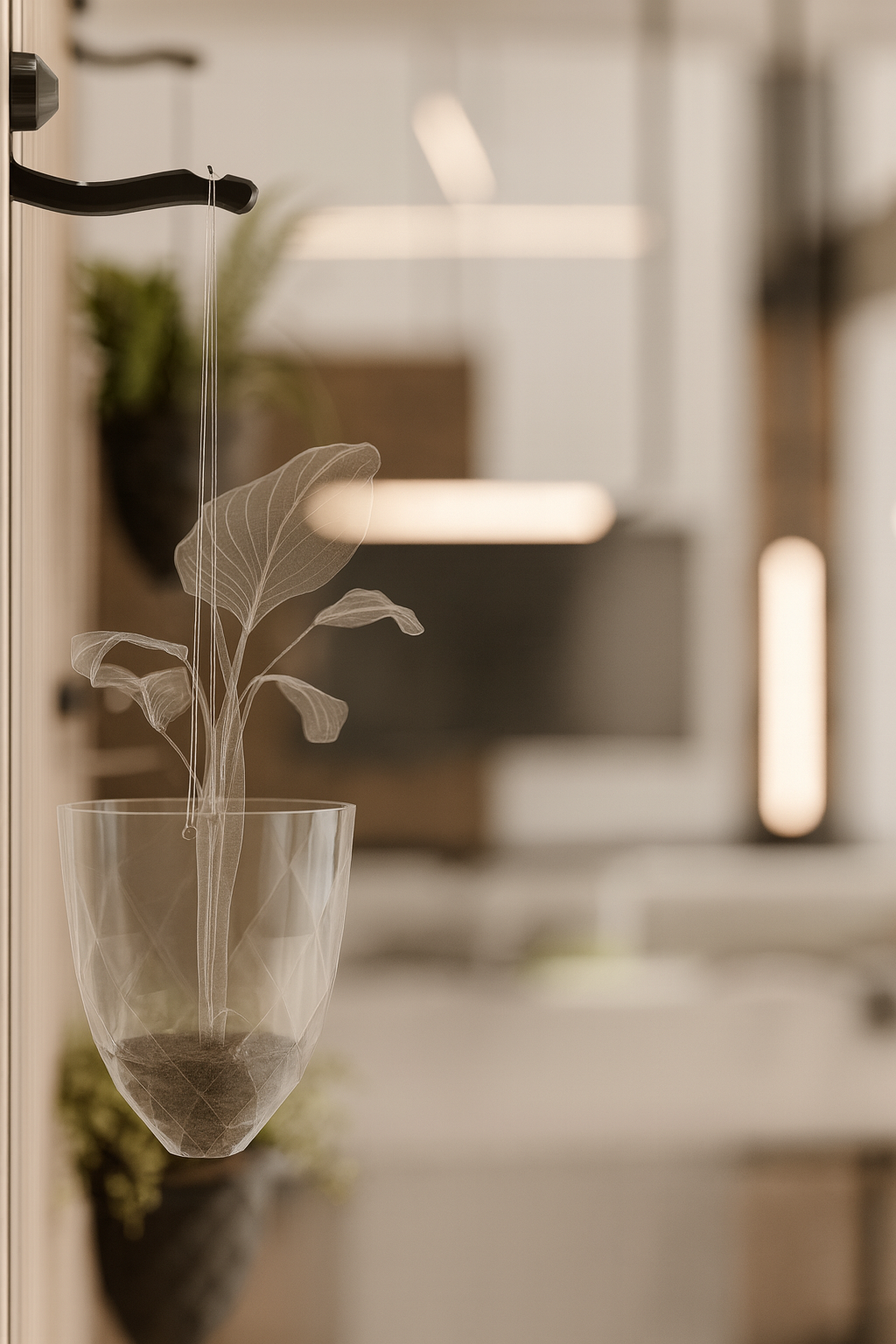 Hängende Pflanzenhalterung für Akustikplatten