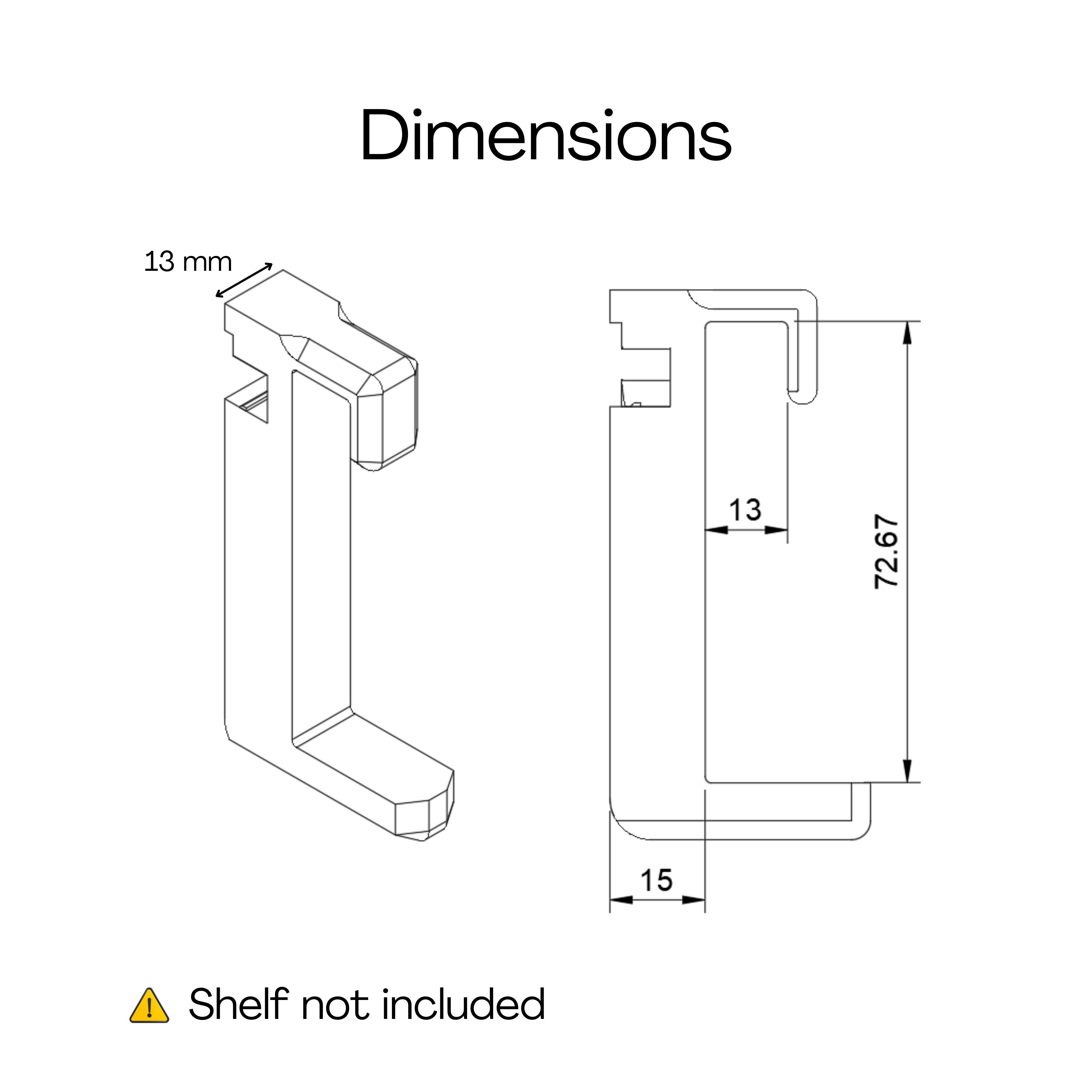 Regalhalterungen für IKEA MOSSLANDA Bilderleiste - Montageart: Wandclip
