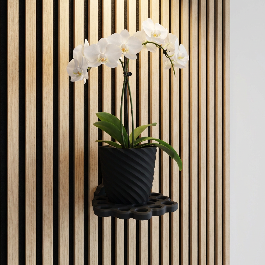 Design-Laubablage für Akustikpaneele - Montageart: Wandclip