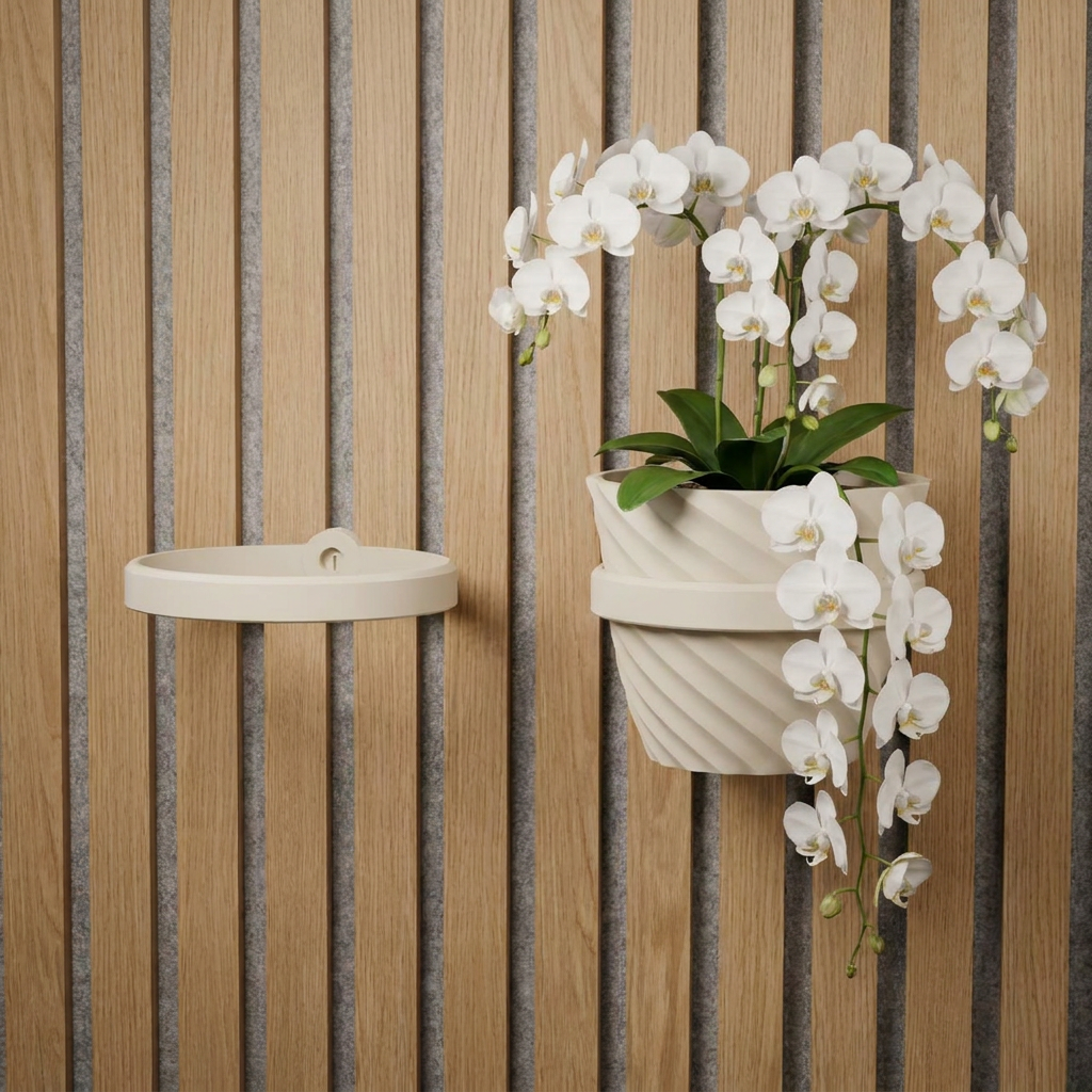 Plant Holder/Ring for Acoustic Panels - Installation Type: Wall Clip