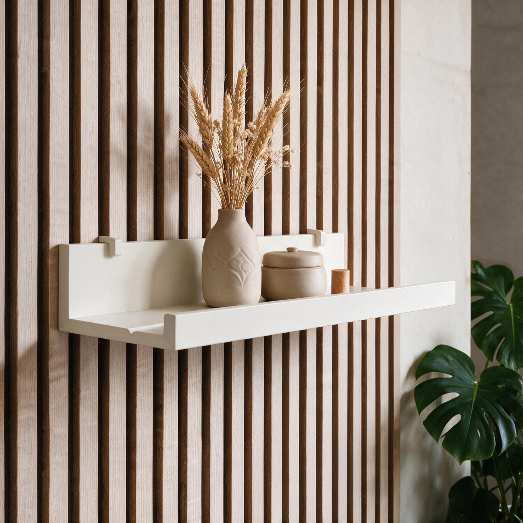 Plankdragers voor de IKEA MOSSLANDA Schilderijenplank - Installatie: Muurclip