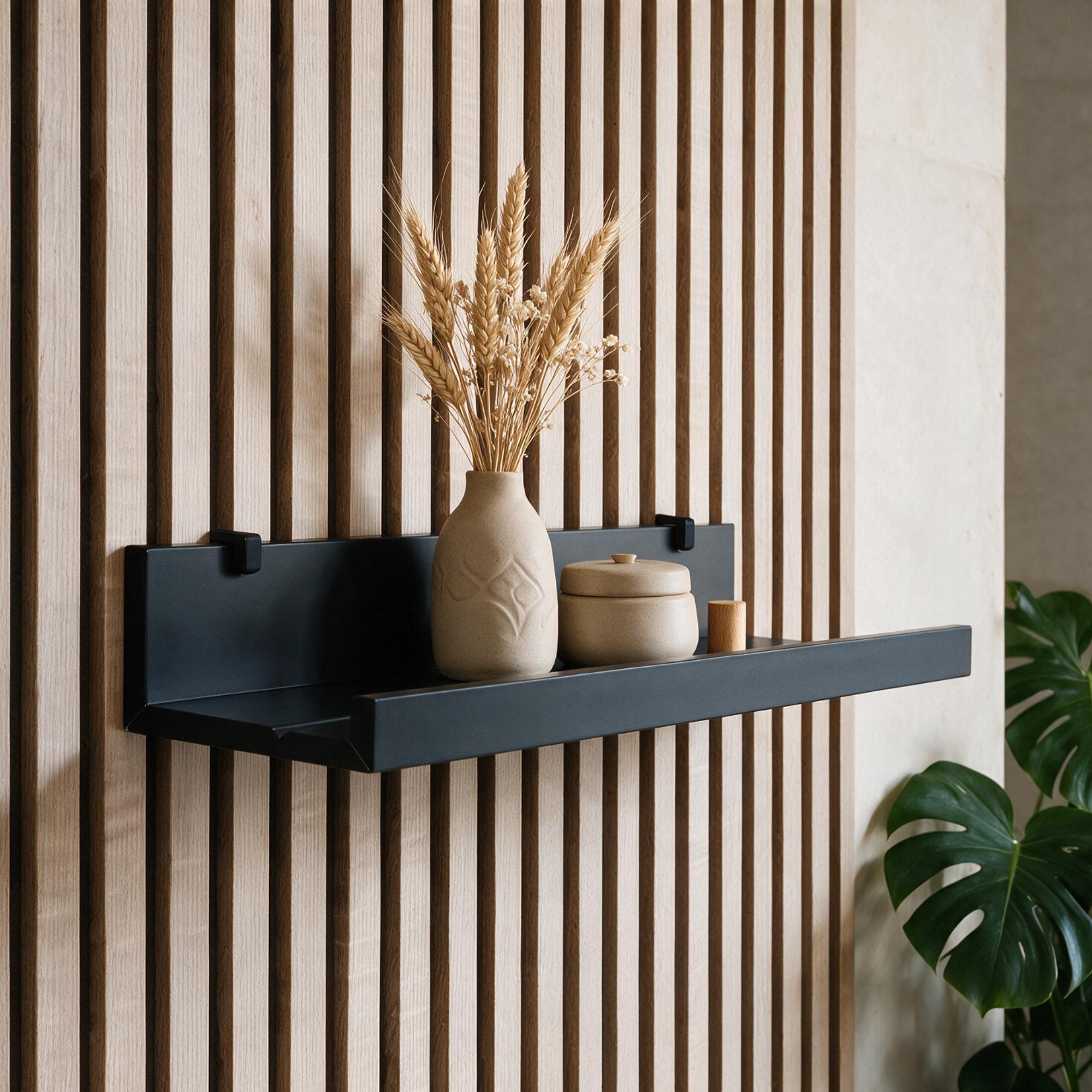 Plankdragers voor de IKEA MOSSLANDA Schilderijenplank - Installatie: Muurclip