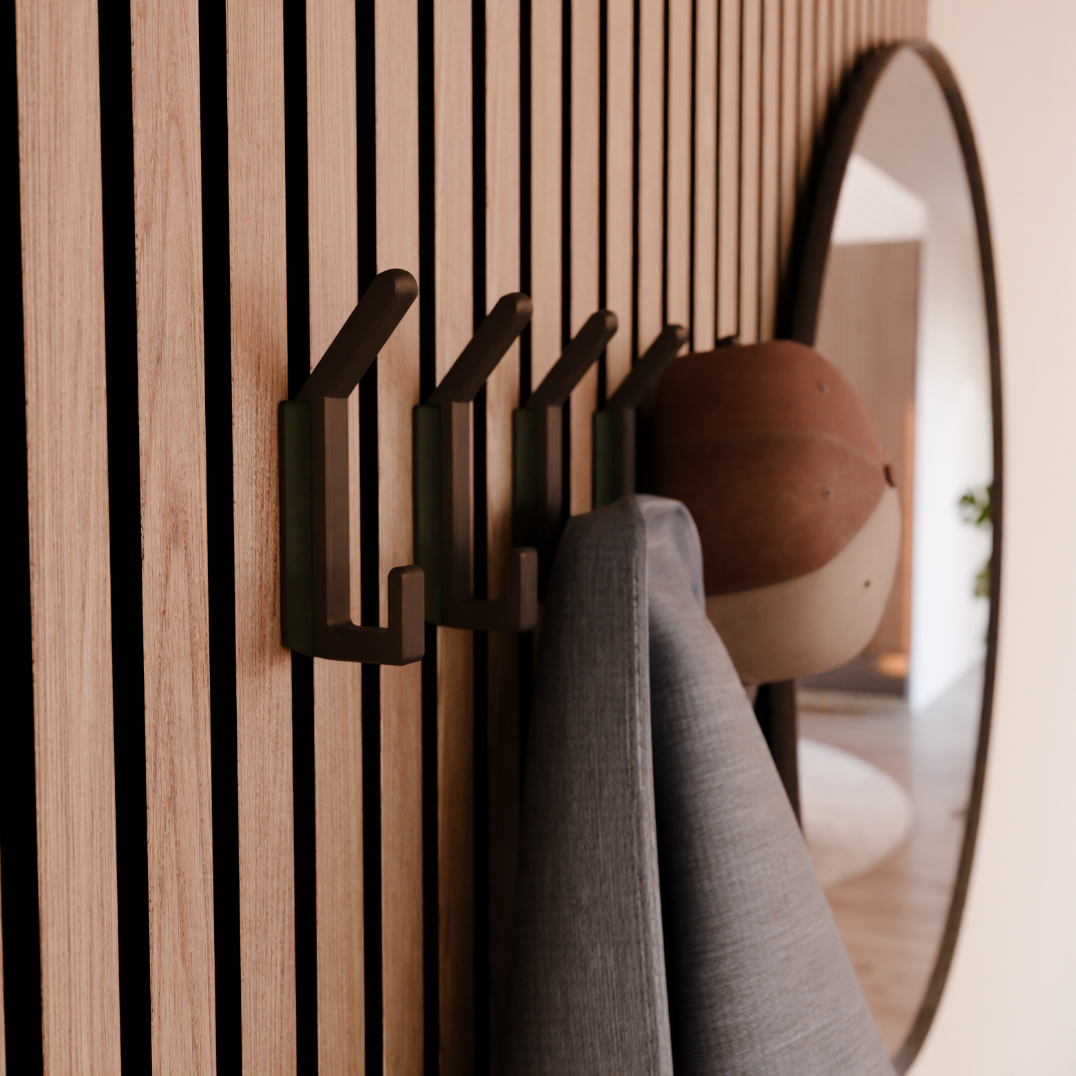 NEW! Double Coat Hook for Acoustic Panels - Installation type: Wall Clip