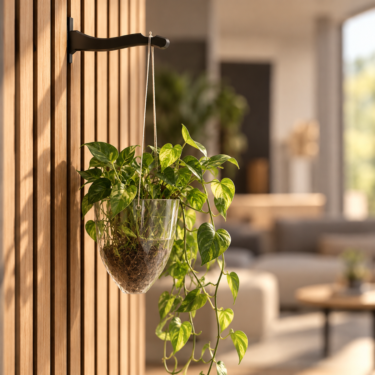 Haak voor hangplanten - Installatie: Muurclip of Schroef-in